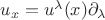 $u_x=u^\lambda(x) \partial_\lambda$