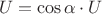 $ U_{перп} = {\cos \alpha}\cdot{U} $