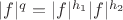 $|f|^q = |f|^{h_1}|f|^{h_2}$