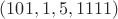 $(101, 1, 5, 1111)$