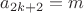 $a_{2k+2}=m$