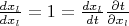 $\frac{dx_l}{dx_l}=1=\frac{dx_l}{dt}\frac{\partial t}{\partial x_l}$