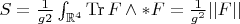 $S=\frac{1}{g{2}}\int_{\mathbb{R}^{4}}\operatorname{Tr} F\wedge \ast F=\frac{1}{g^{2}}||F||$