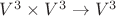 $V^3\times V^3\to V^3$