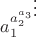$a_1^{a_2^{a_3}^{\vdots}}$