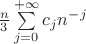 $\frac{n}{3} \sum\limits_{j=0}^{+\infty} c_j n^{-j}$