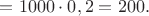 $= 1000\cdot0,2 = 200 руб.$