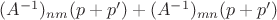 $ (A^{-1})_{nm}(p+p')+(A^{-1})_{mn}(p+p')$