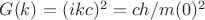 $G(k)=(ikc)^2=ch/m(0)^2$