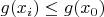 $g(x_i)\leq g(x_0)$