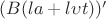 $(B(la+l \upsilon t))'$