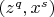 $(z^q,x^s)$