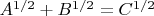 $A^{1/2}+B^{1/2}=C^{1/2}$