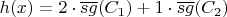 $h(x) = 2\cdot \overline{sg}(C_1) + 1\cdot \overline{sg}(C_2)$