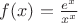 $f(x)=\frac{e^{x}}{x^{x}}$