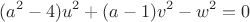 $$
 (a^2-4)u^2+(a-1)v^2-w^2=0
$$