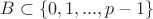 $B\subset \{0,1,...,p-1\}$