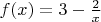 $f(x) = 3 - \frac{2}{x}$