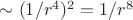 $\sim (1/r^4)^2=1/r^8$