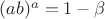$(ab)^a=1-\beta$