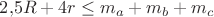 $2{,}5R+4r \le m_a+m_b+m_c$ $2{,}5R+4r \le m_a+m_b+m_c$