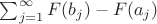$\sum_{j=1}^{\infty}  F(b_j) - F(a_j) $