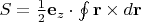 $S=\frac 1 2\mathbf e_z\cdot\oint \mathbf r\times d\mathbf r$