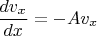 $$\frac{dv_x}{dx}=-Av_x$$