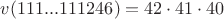 $v(111...111246) = 42\cdot41\cdot40 $