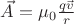 $\vec{A}=\mu_0\frac{q\vec{v}}{r}$