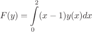 $$F(y) = \int\limits_0^2 (x-1)y(x)dx$$