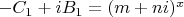$-C_1+iB_1=(m+ni)^x$
