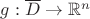 $g:\overline D\to\mathbb{R}^n$