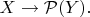 $X\to\mathcal{P}(Y).$