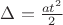 $\Delta=\frac{at^2}{2}$