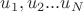 $u_1, u_2 ... u_N$