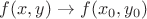 $f(x,y) \to f(x_0,y_0)$