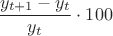 $\dfrac{y_{t+1}-y_t}{y_t}\cdot100$