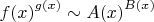$\[f{\left( x \right)^{g\left( x \right)}} \sim A{\left( x \right)^{B\left( x \right)}}\]$