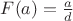 $F(a) = \frac{a}{d}$