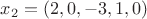 $x_2 = (2,0,-3,1,0)$