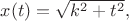 $x(t)=\sqrt{k^2+t^2},$ $x(t)=\sqrt{k^2+t^2},$