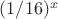 $(1/16)^x$