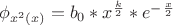 $\phi_{x^2 (x)}=b_0*x^{ \frac k2}*e^-^{\frac x2}$