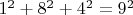 $1^2+8^2+4^2=9^2$