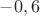 $-0,6$