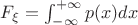 $F_{\xi}=\int_{-\infty}^{+\infty}p(x) dx$