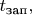 $t_{\text{зап}},$