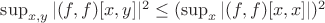 $\sup_{x,y}|(f,f)[x,y]|^2\le(\sup_{x}|(f,f)[x,x]|)^2$