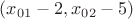 $(x_{01}-2, x_{02}-5)$